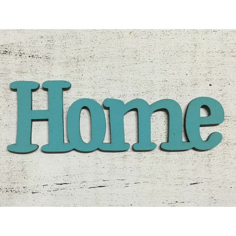 Fa "Home" felirat türkiz