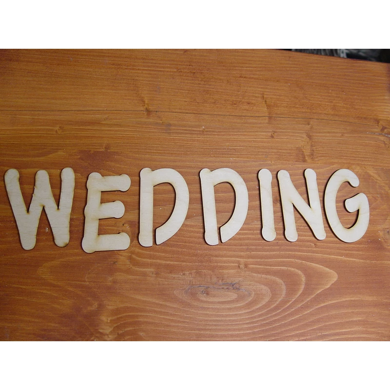 Natúr fa - "Wedding" betűk - KIFUTÓ