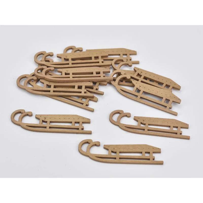 Szánkó lapos 8cm arany 12db/csomag