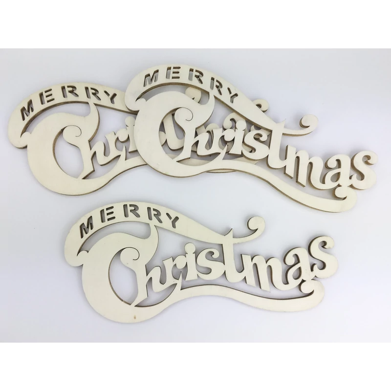Natúr fa - Merry Christmas íves 20cm 3db/csomag