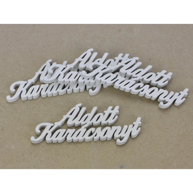 Áldott Karácsonyt felirat fehér 10cm 4db/csomag 200/#