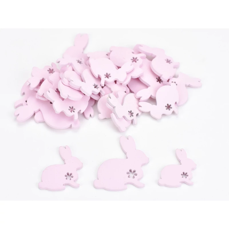Fa virágmintás nyuszi pink 30db/csomag