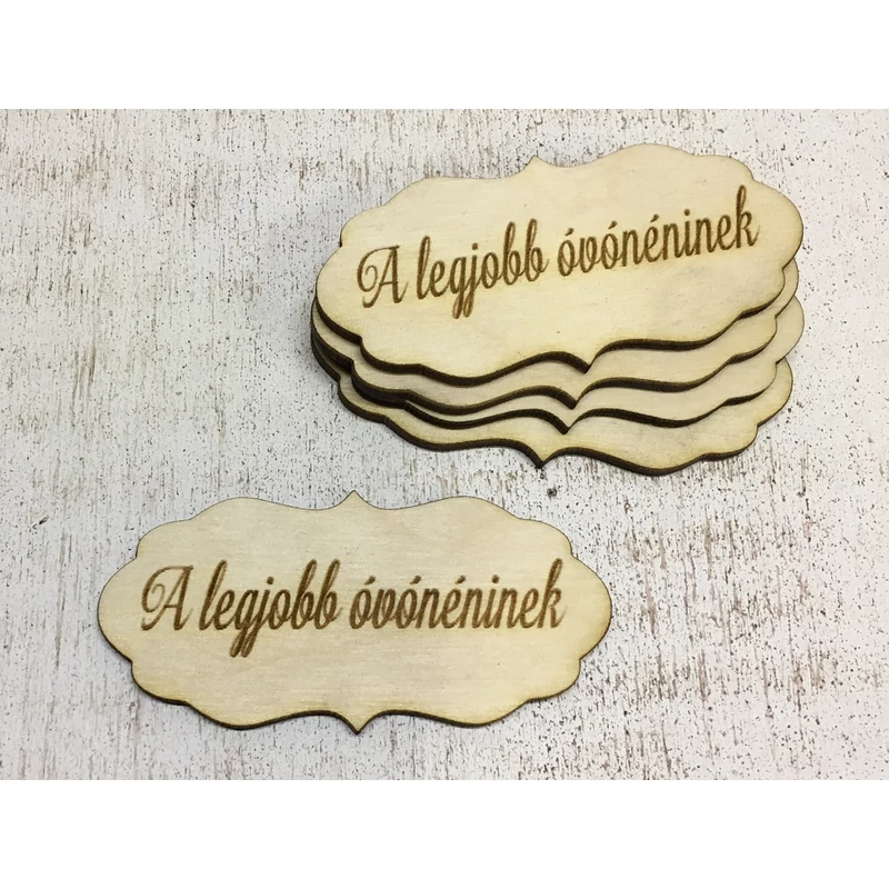 Natúr fa -"A legjobb óvónéninek" fodros tábla 5db/csomag