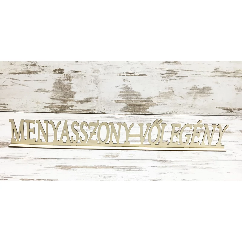 Natúr fa - "Menyasszony-Völegény" talpas tábla 74cm