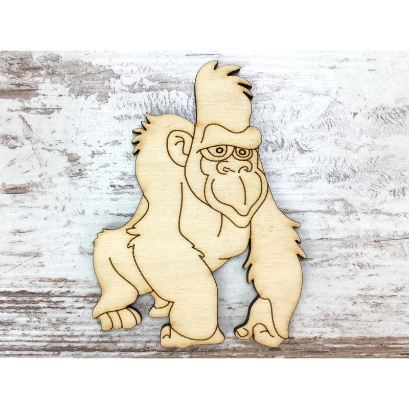 Natúr fa - Gorilla rajzos 10cm - KIFUTÓ