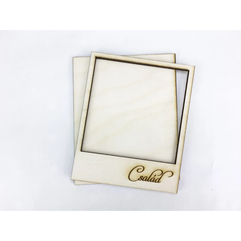 Natúr fa - Polaroid fényképkeret "Család" 9x11cm