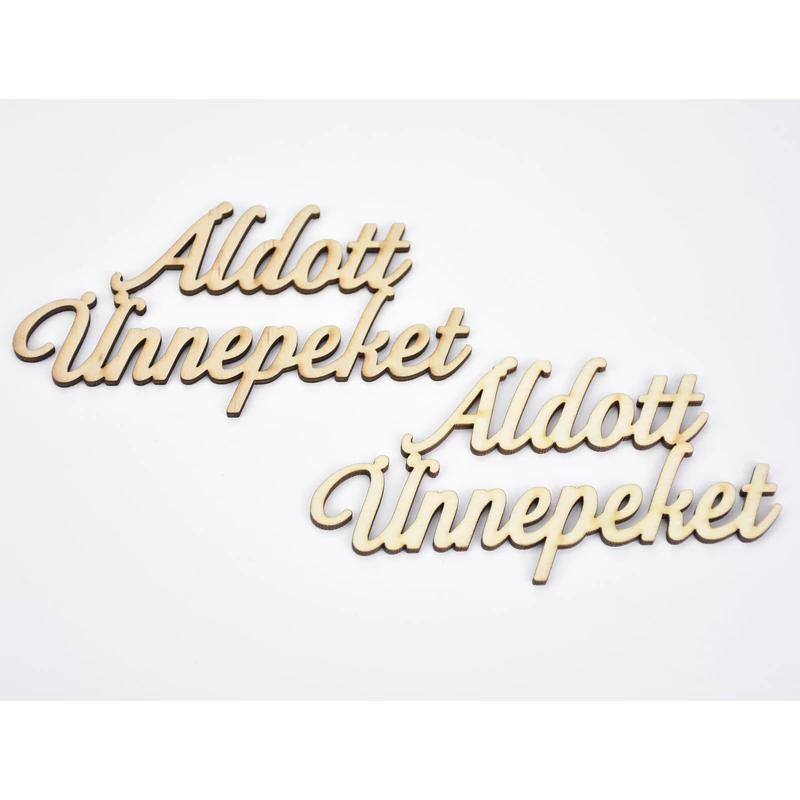 Natúr fa - "Áldott Ünnepeket" felirat  2db/csomag