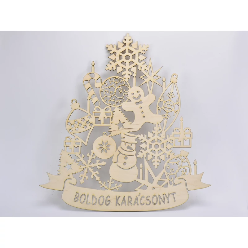 Natúr fa - Karácsonyfa díszekből 50cm