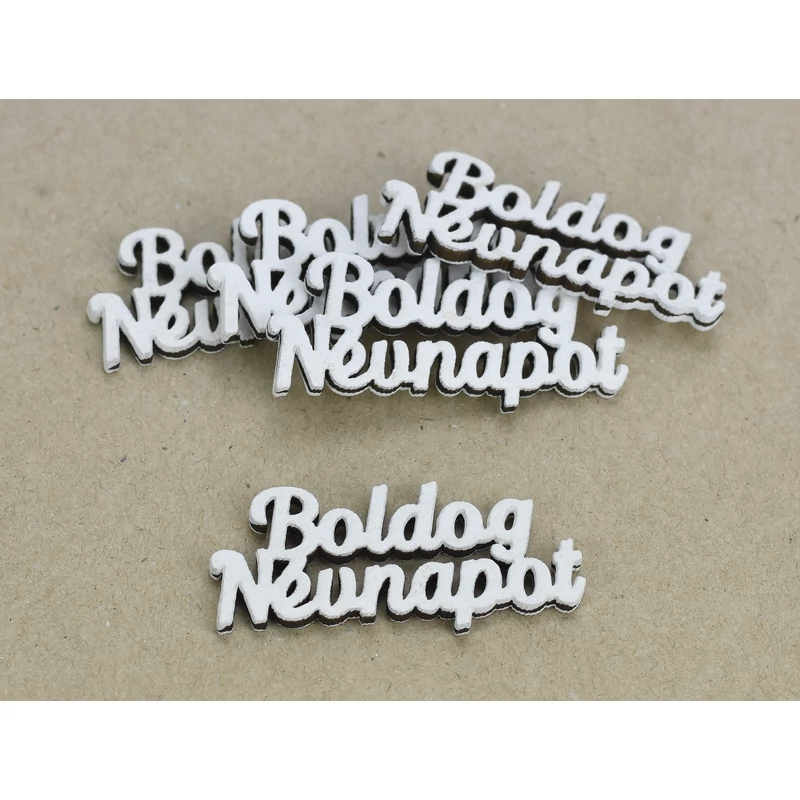 "Boldog Névnapot" felirat fehér 2,3x5,3cm 5db/csomag