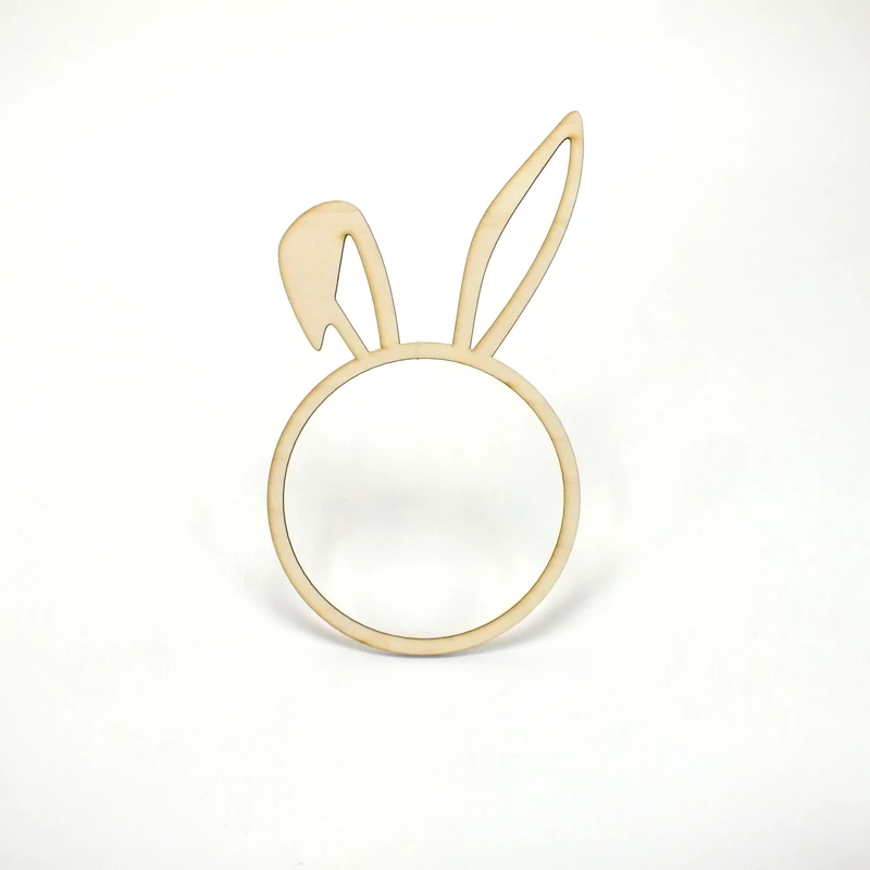 Natúr fa - Nyuszifüles fa karika 16cm