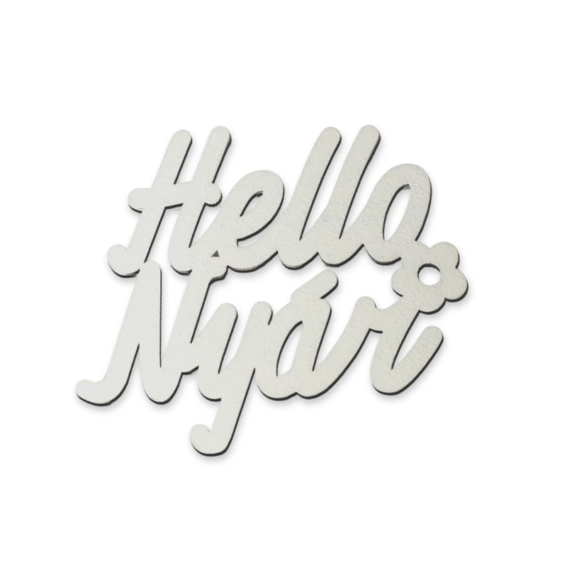 "Hello Nyár" felirat fehér 11x10cm