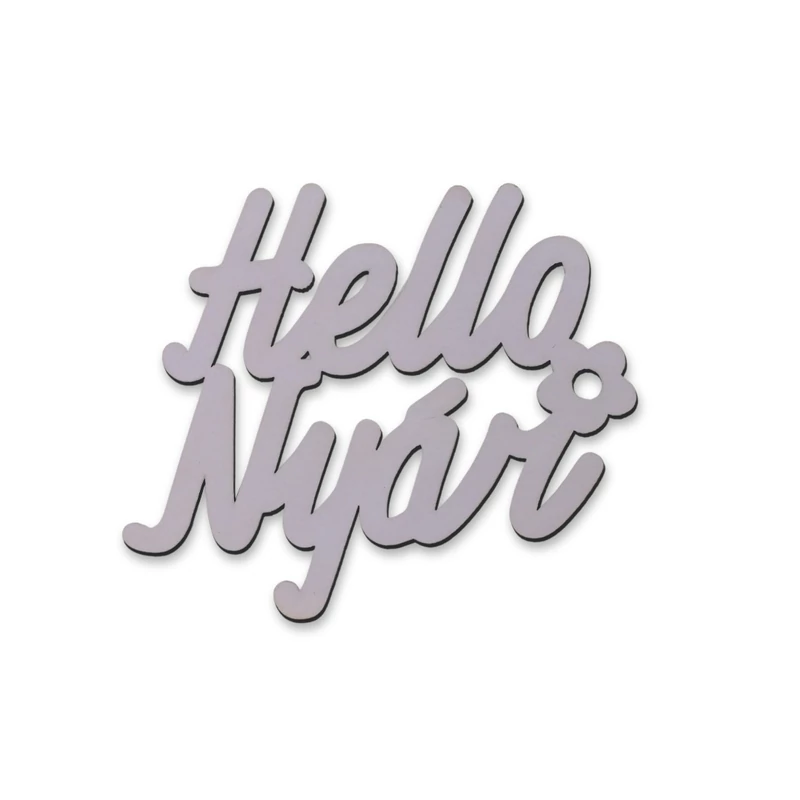 "Hello Nyár" felirat színes világoslila 11x10cm