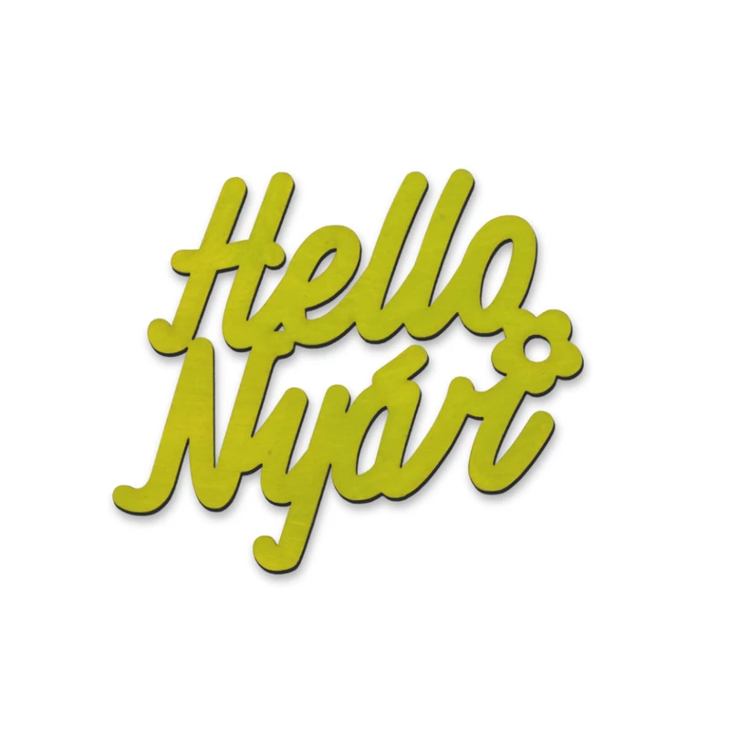 "Hello Nyár" felirat színes lime 11x10cm