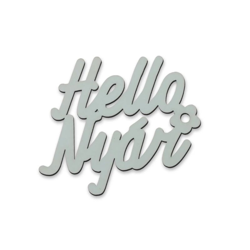 "Hello Nyár" felirat színes menta 11x10cm