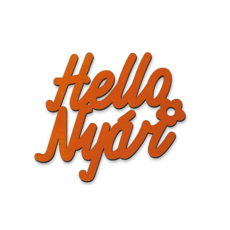"Hello Nyár" felirat színes narancs 11x10cm