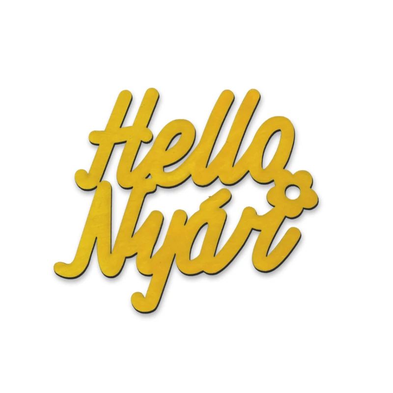 "Hello Nyár" felirat színes sárga 11x10cm
