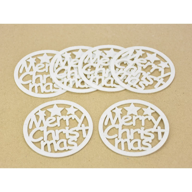 Filc - "Merry Christmas" poháralátét kerek 9cm 6db/csomag