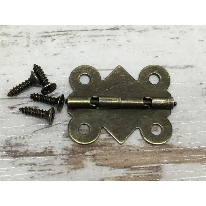 Zsanér íves bronz kicsi 2,5cm + csavar 10db/csomag