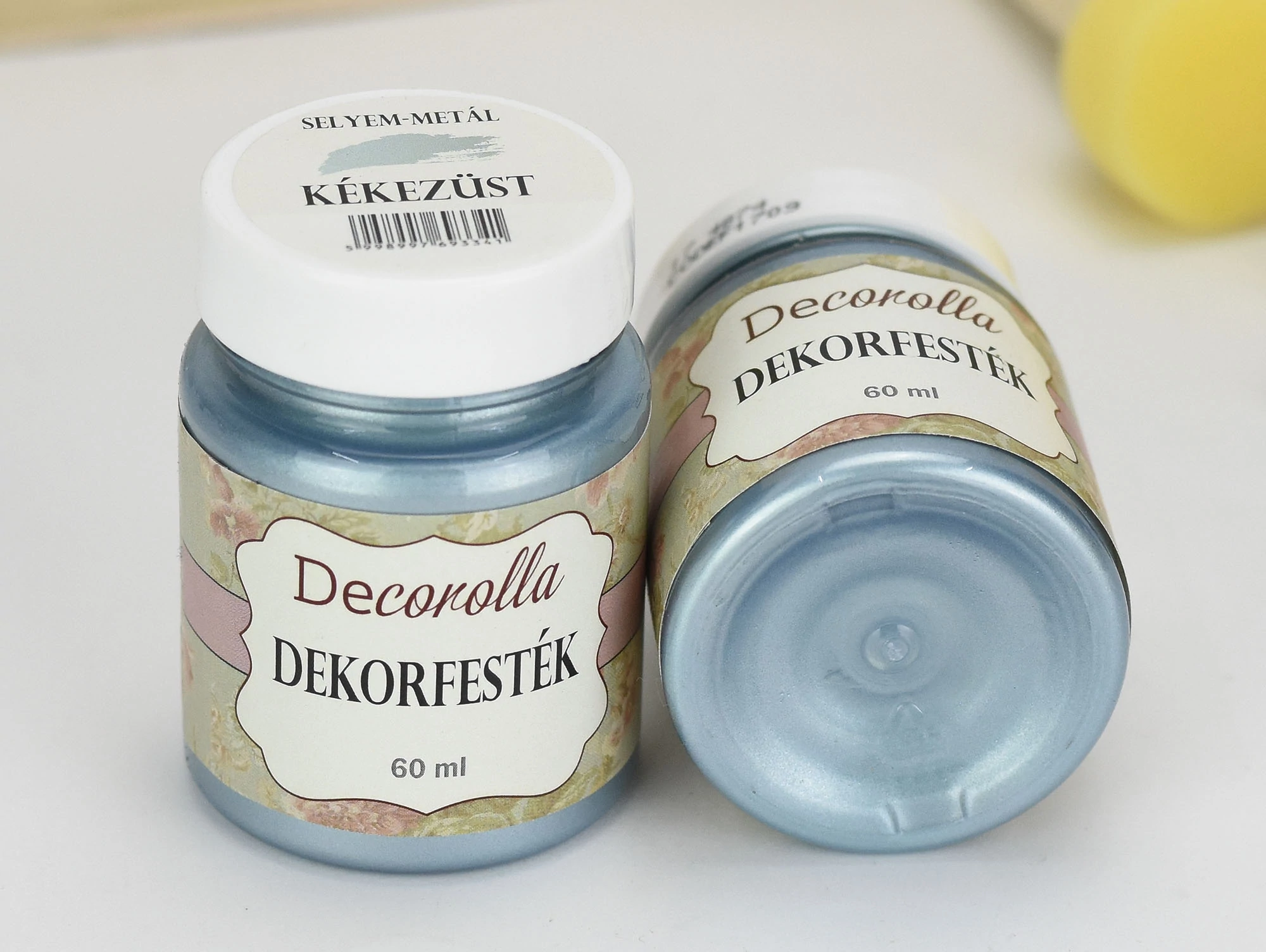 Decorolla selyem-metál dekorfesték 60ml kékezüst