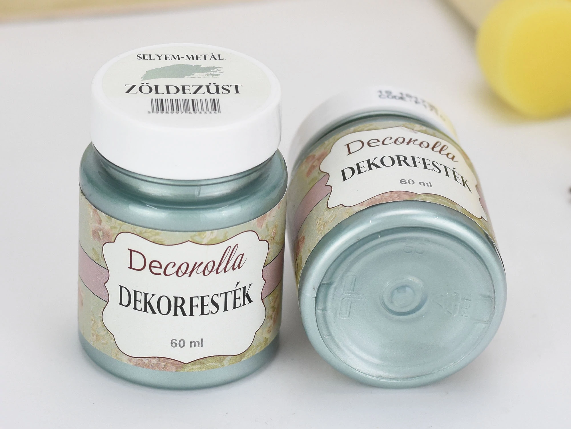 Decorolla selyem-metál dekorfesték 60ml zöldezüst
