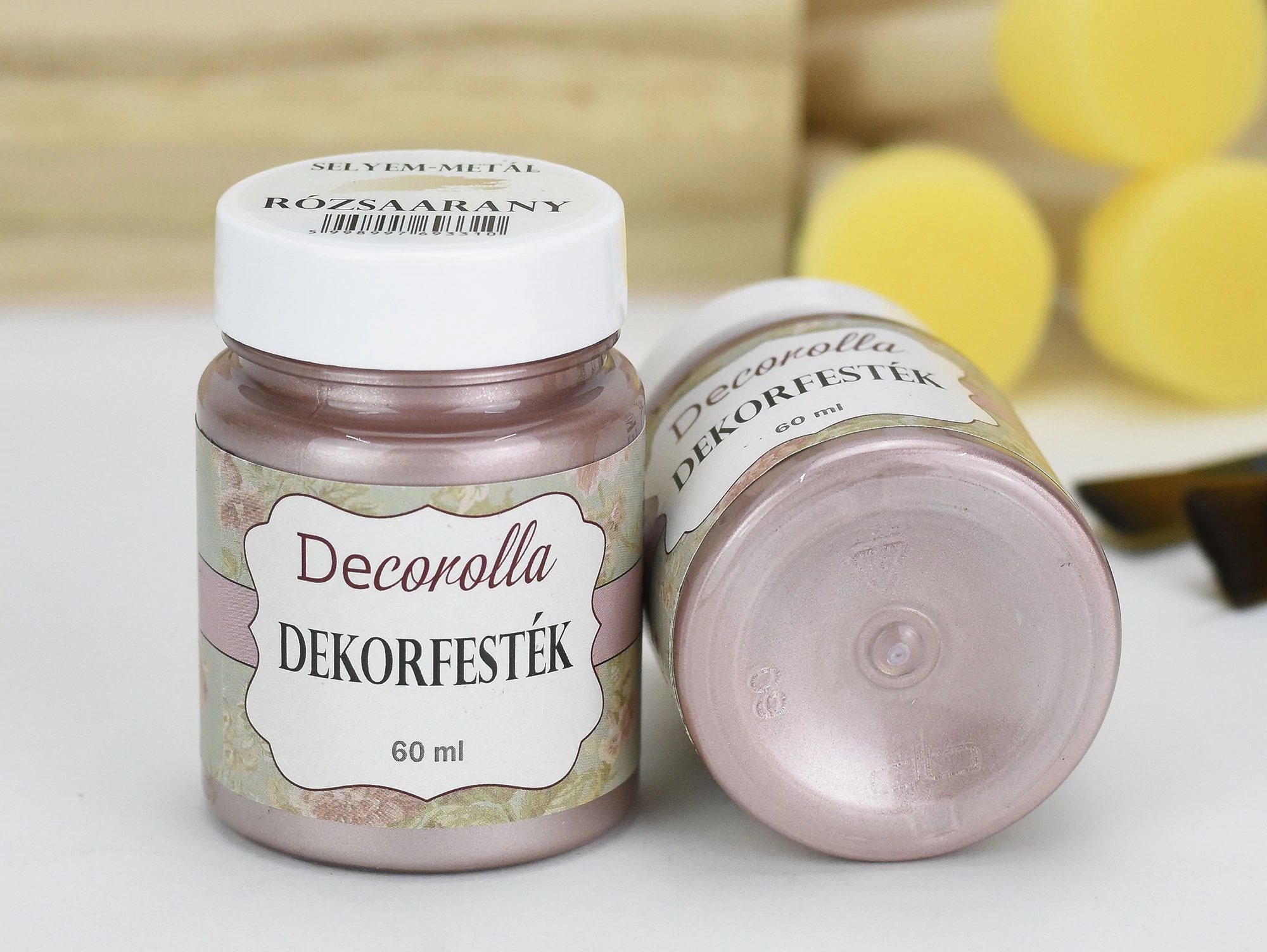 Decorolla selyem-metál dekorfesték 60ml rózsaarany