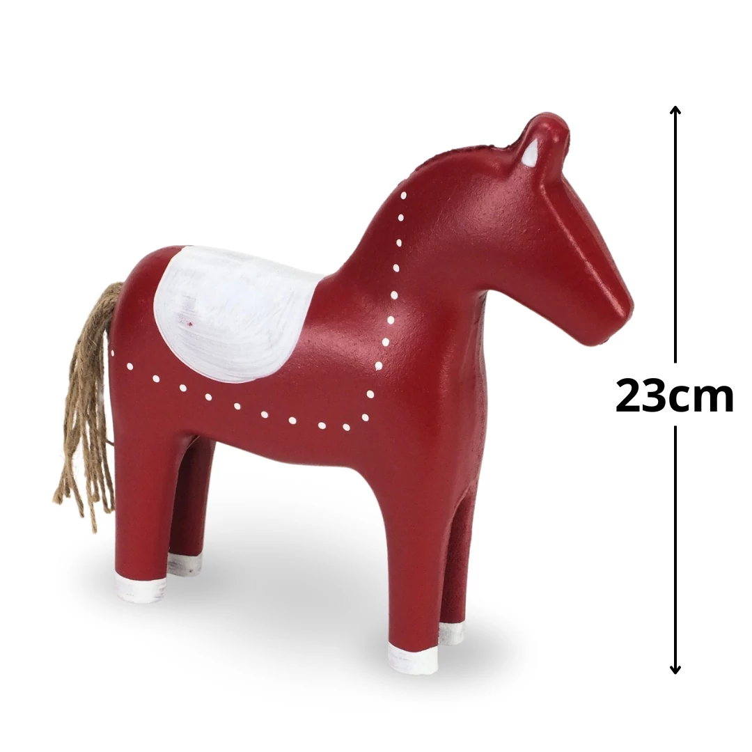 Piros-fehér fa ló 23cm 24/#