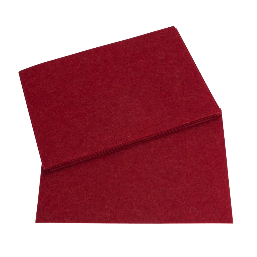 Barkácsfilc, filc lapok 2mm 10db/csomag - Bordó (100/#)