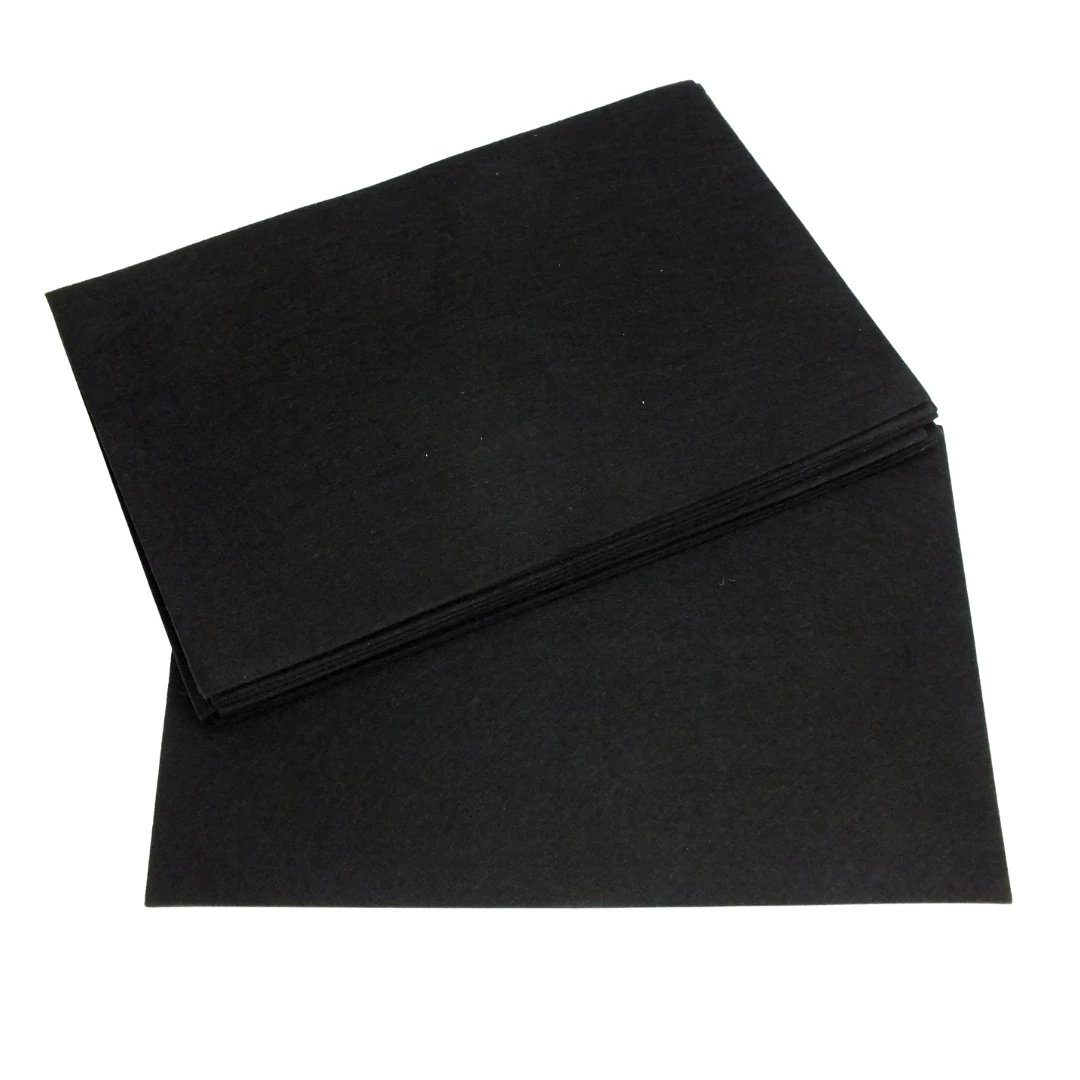 Barkácsfilc, filc lapok 2mm 10db/csomag - Fekete (100/#)