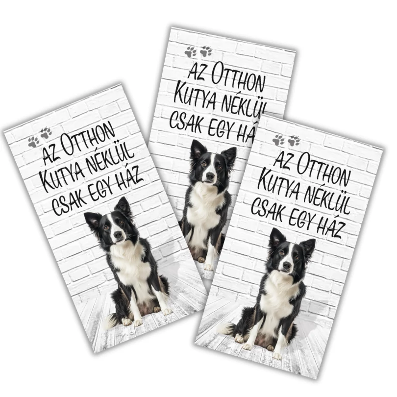 Nyomtatott dekorkarton - Az otthon...- Border collie 3db/csomag