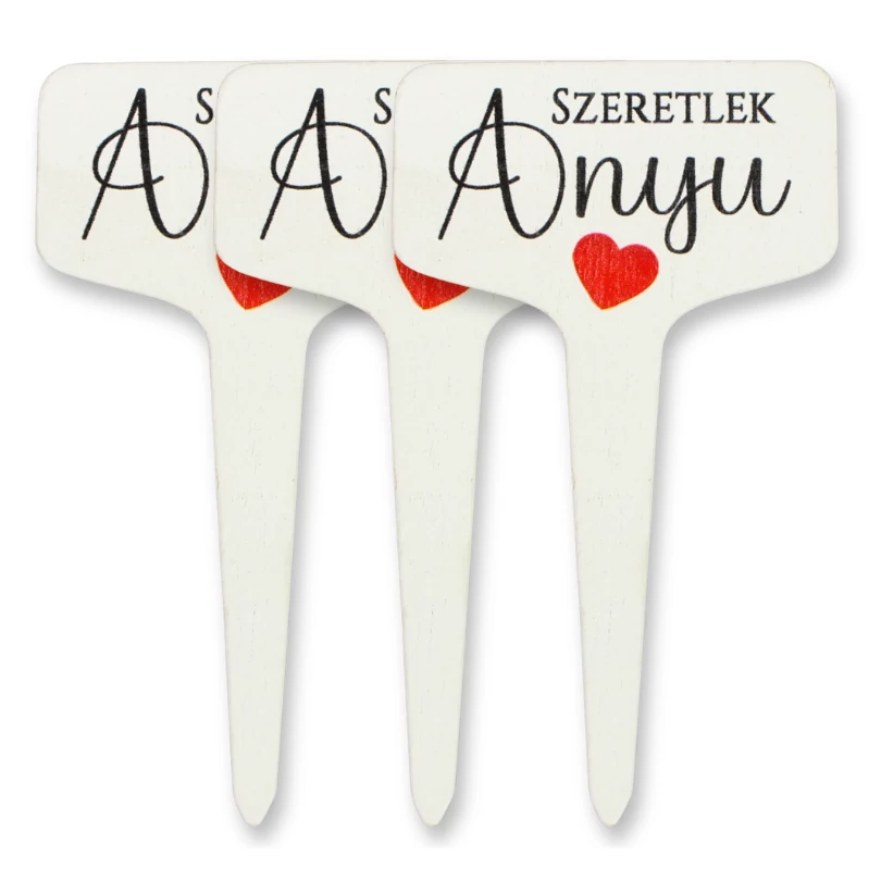 Fa beszúros tábla nyomtatott - Szeretlek Anyu 3db/csomag
