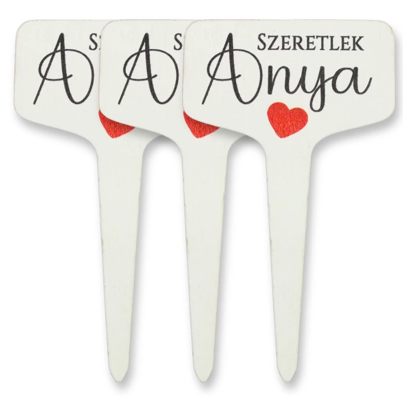 Fa beszúros tábla nyomtatott - Szeretlek Anya 3db/csomag