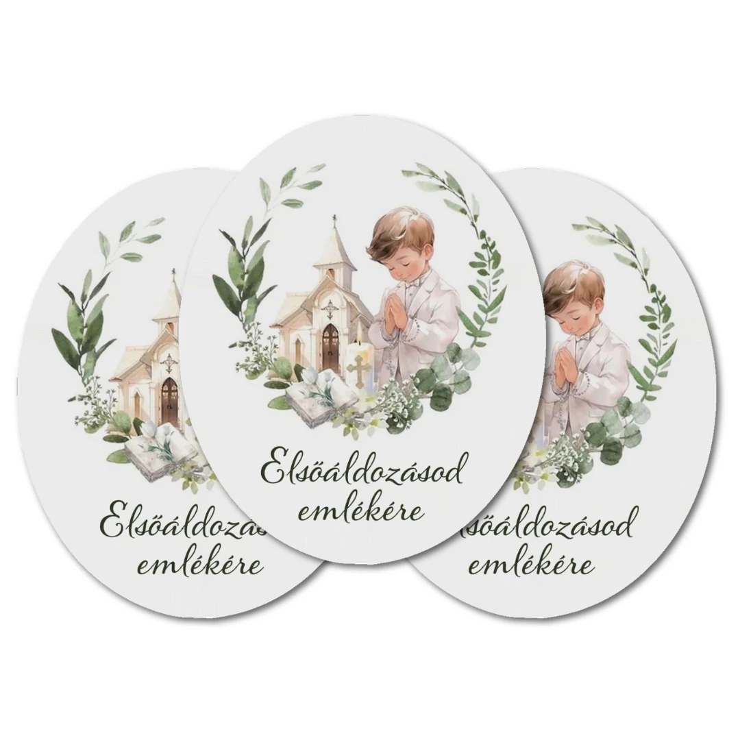 Nyomtatott dekorkarton - Elsőáldozás - kisfiú 3db/csomag