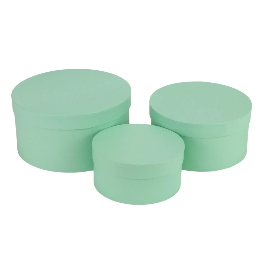 Kerek papírdoboz menta 3db/szett
