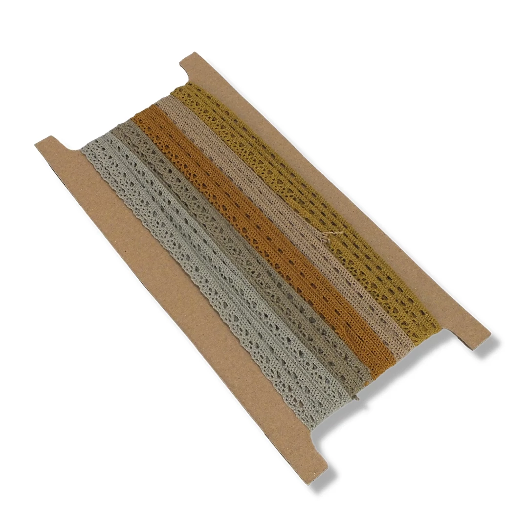 Őszi pasztell színek csipke 1cm széles 5x2m/cs