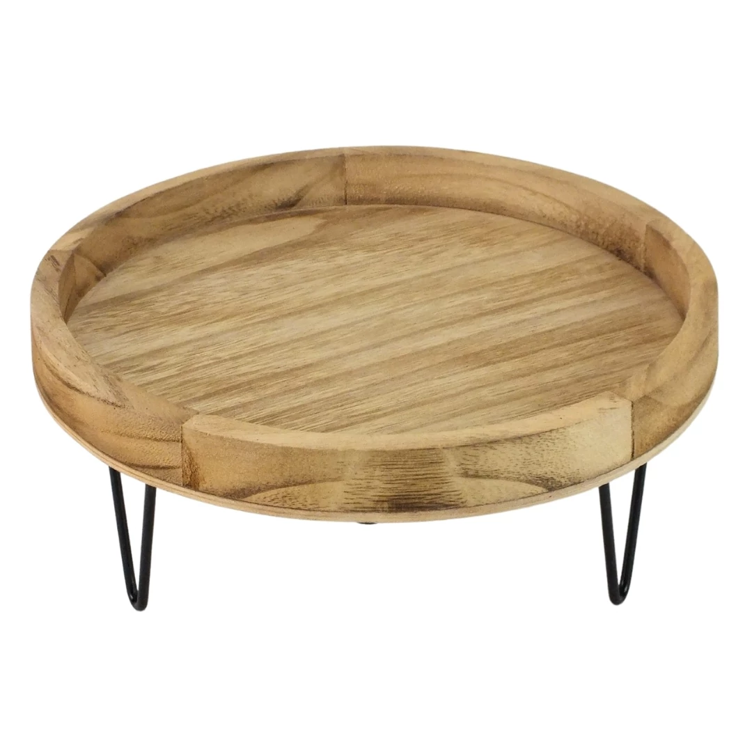  Dekorációs alap fém lábon barna 25cm (12/#)