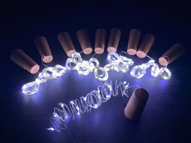 LED fényfüzér dugóval 20LED/2m - hideg fény - 10db/cs OKOS ÁR