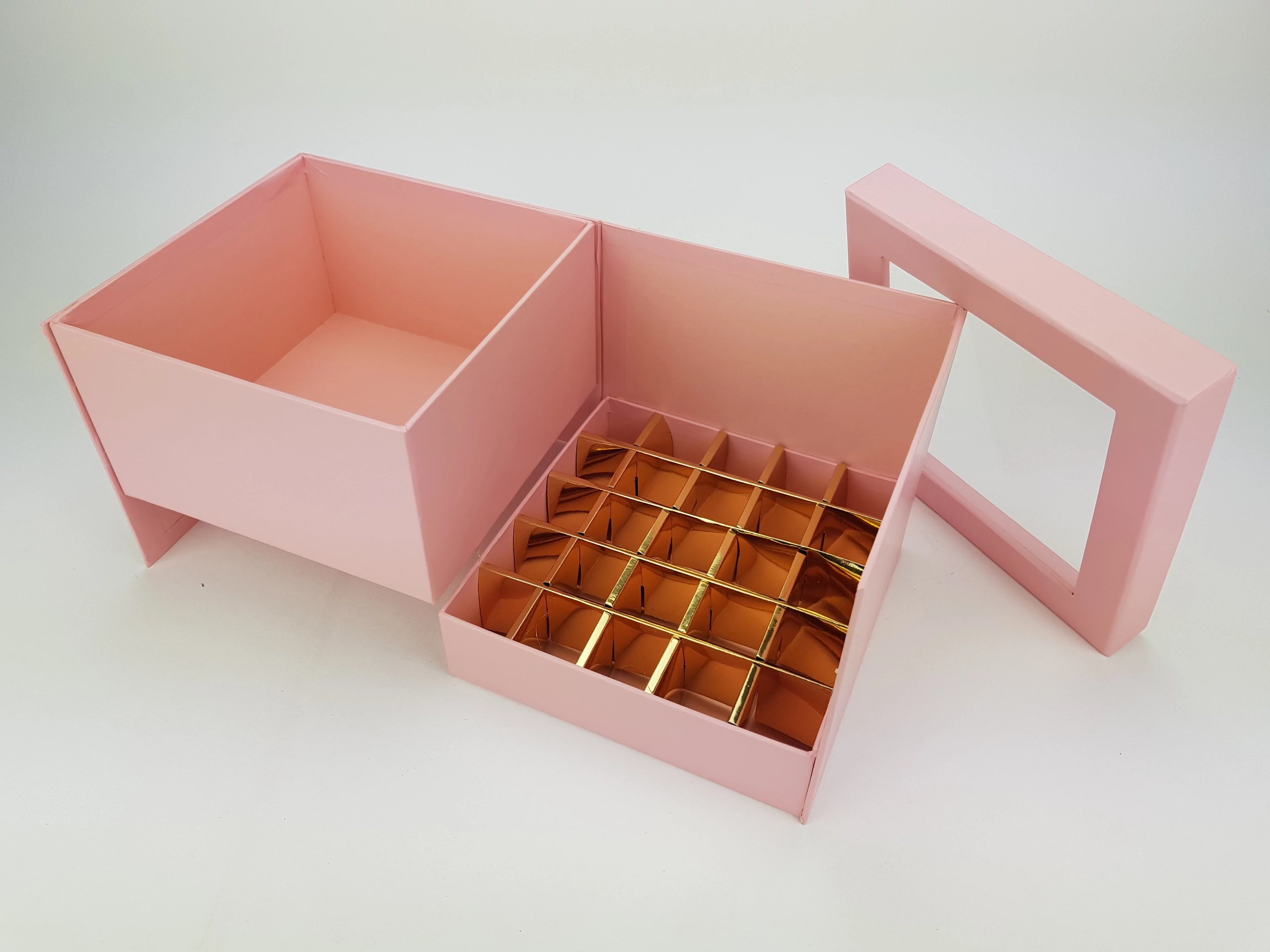 Virágbox és bonbon doboz tetővel - rózsaszín 24/#