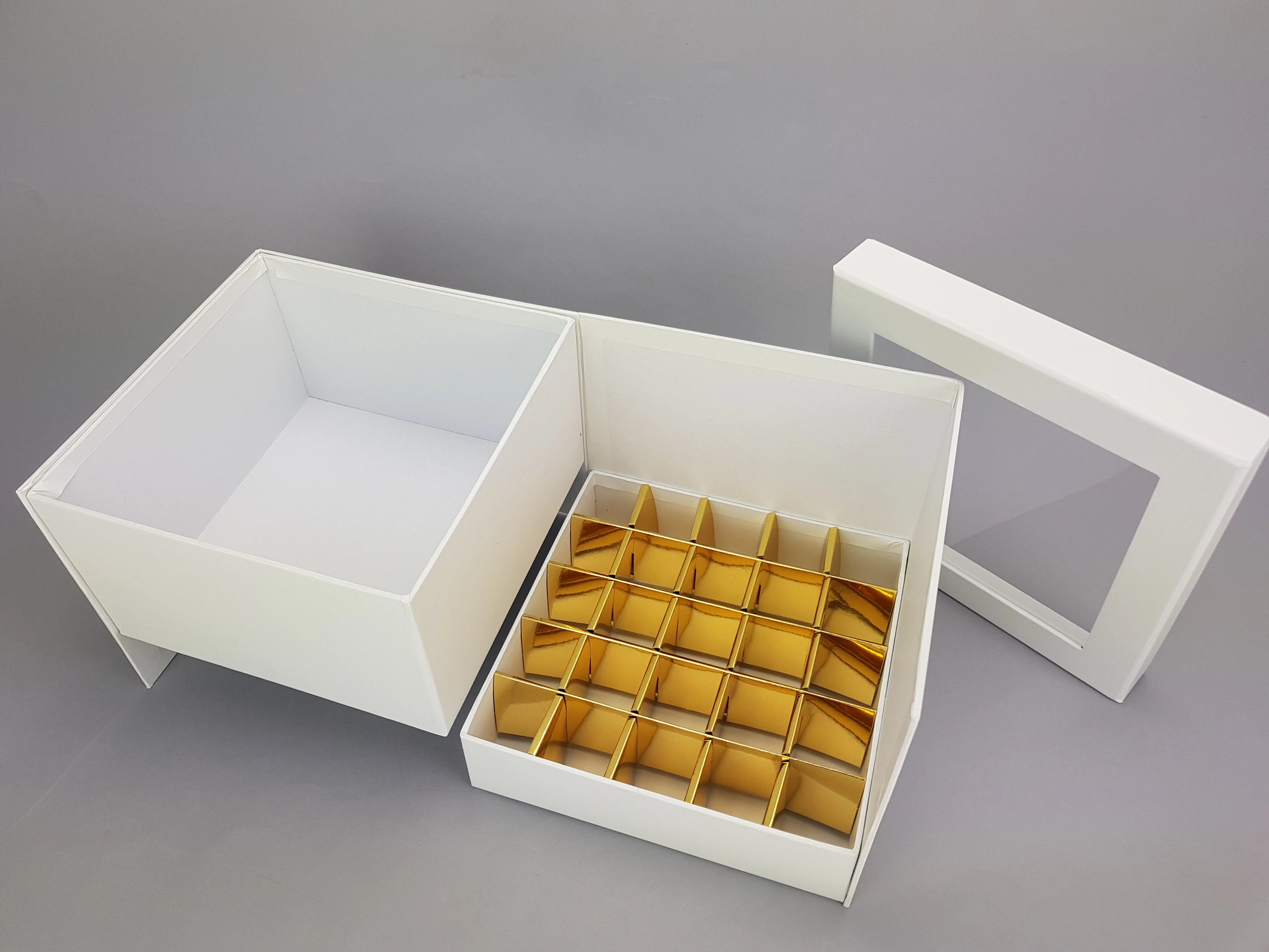 Virágbox és bonbon doboz tetővel - fehér 24/#