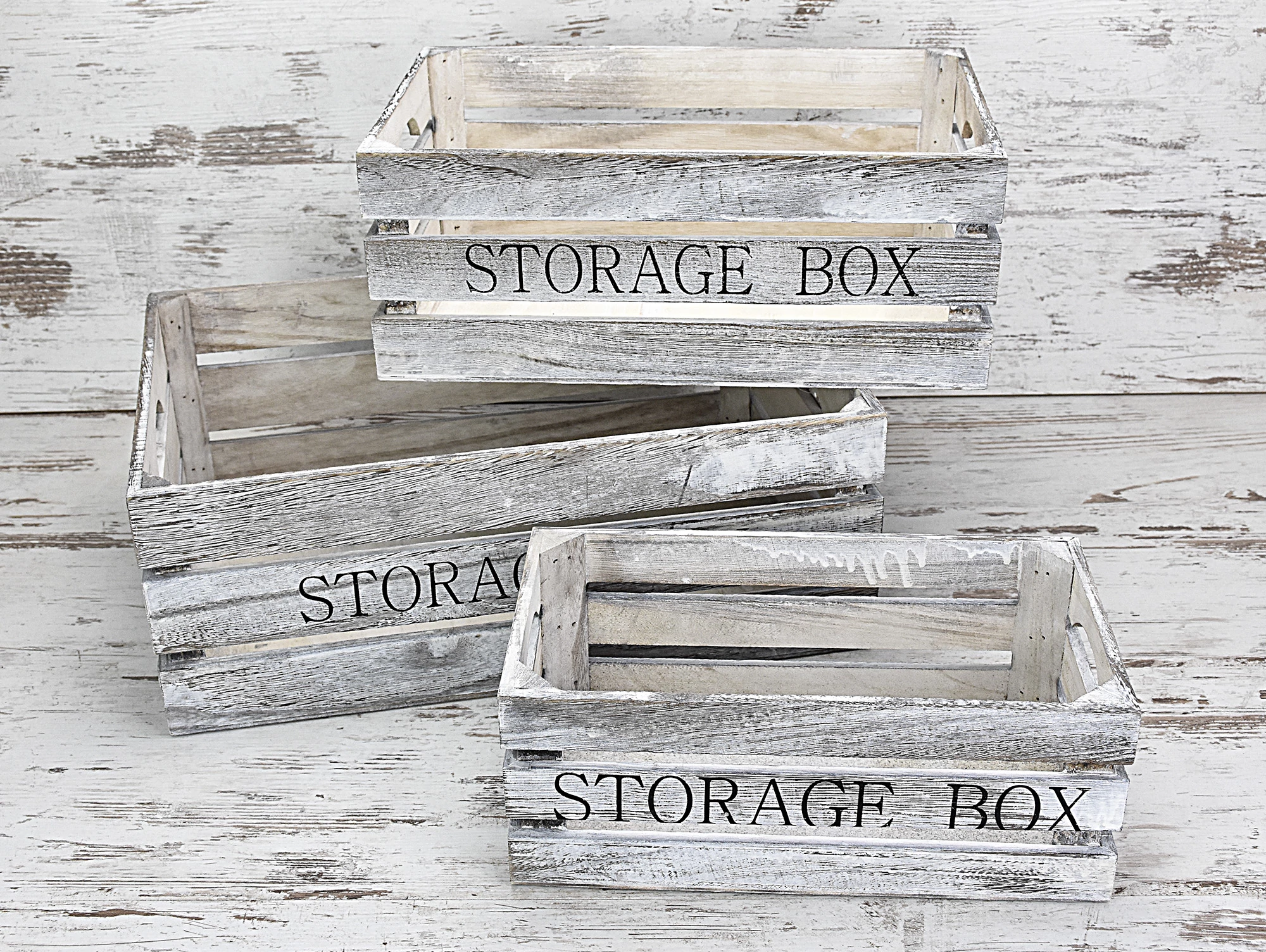 Fa rekesz storage box 3db-os