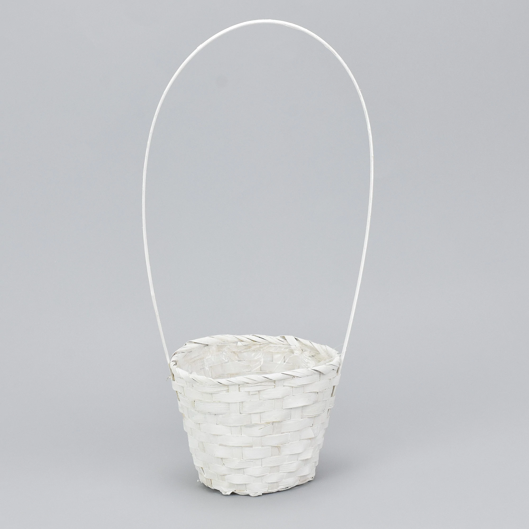 Bambusz füles kaspó fehér 14cm