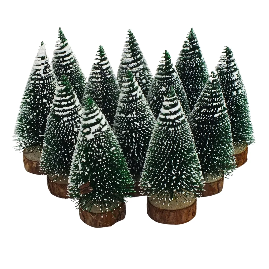 Dekor fenyőfa zöld 12cm 12db/csomag (50#)