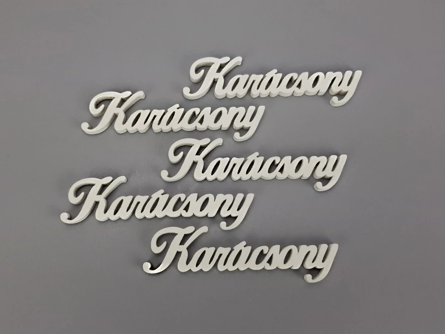 Karácsony felirat fehér 10cm 8db/csomag