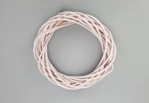0587 Vessző koszorú pasztell rózsa 25cm 48/#