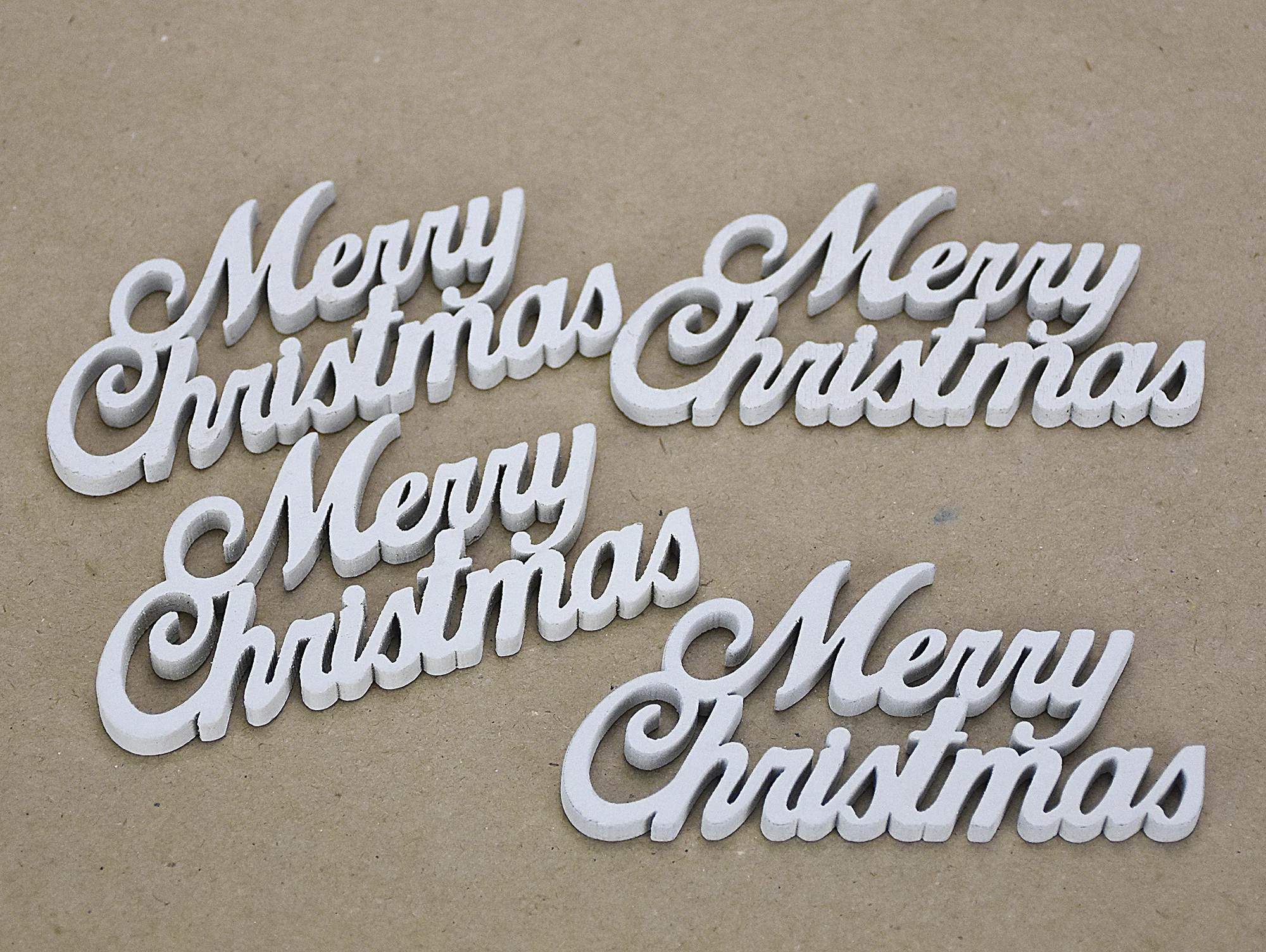 Merry Christmas felirat 10cm fehér 4db/csomag