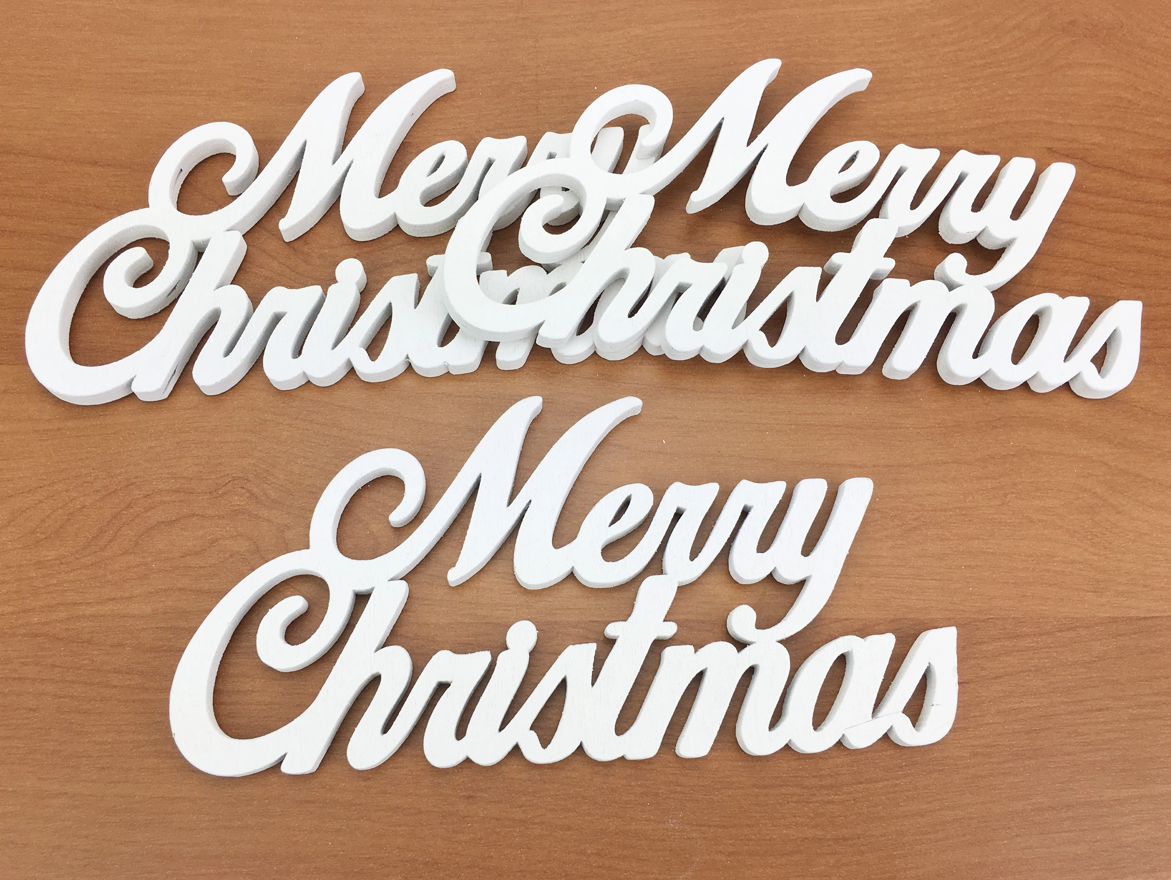 Merry Christmas felirat fehér 3db/csomag