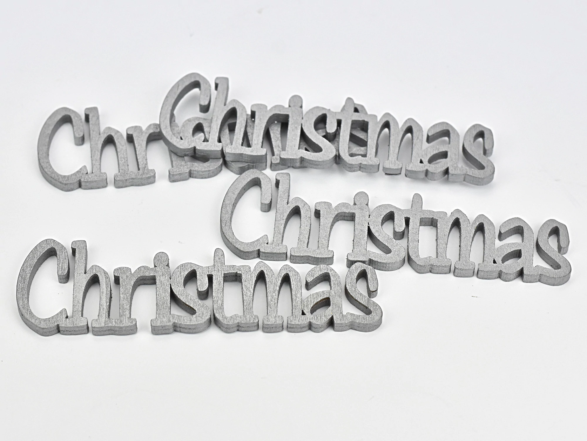 Christmas felirat ezüst 15cm 4db/csomag
