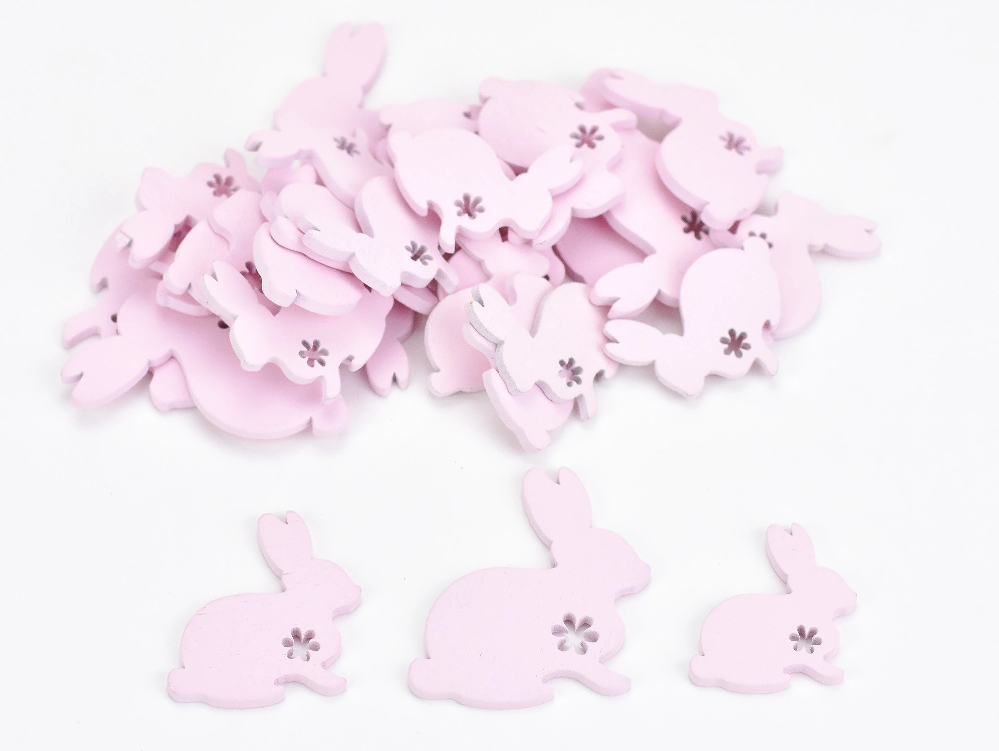 Fa virágmintás nyuszi pink 30db/csomag