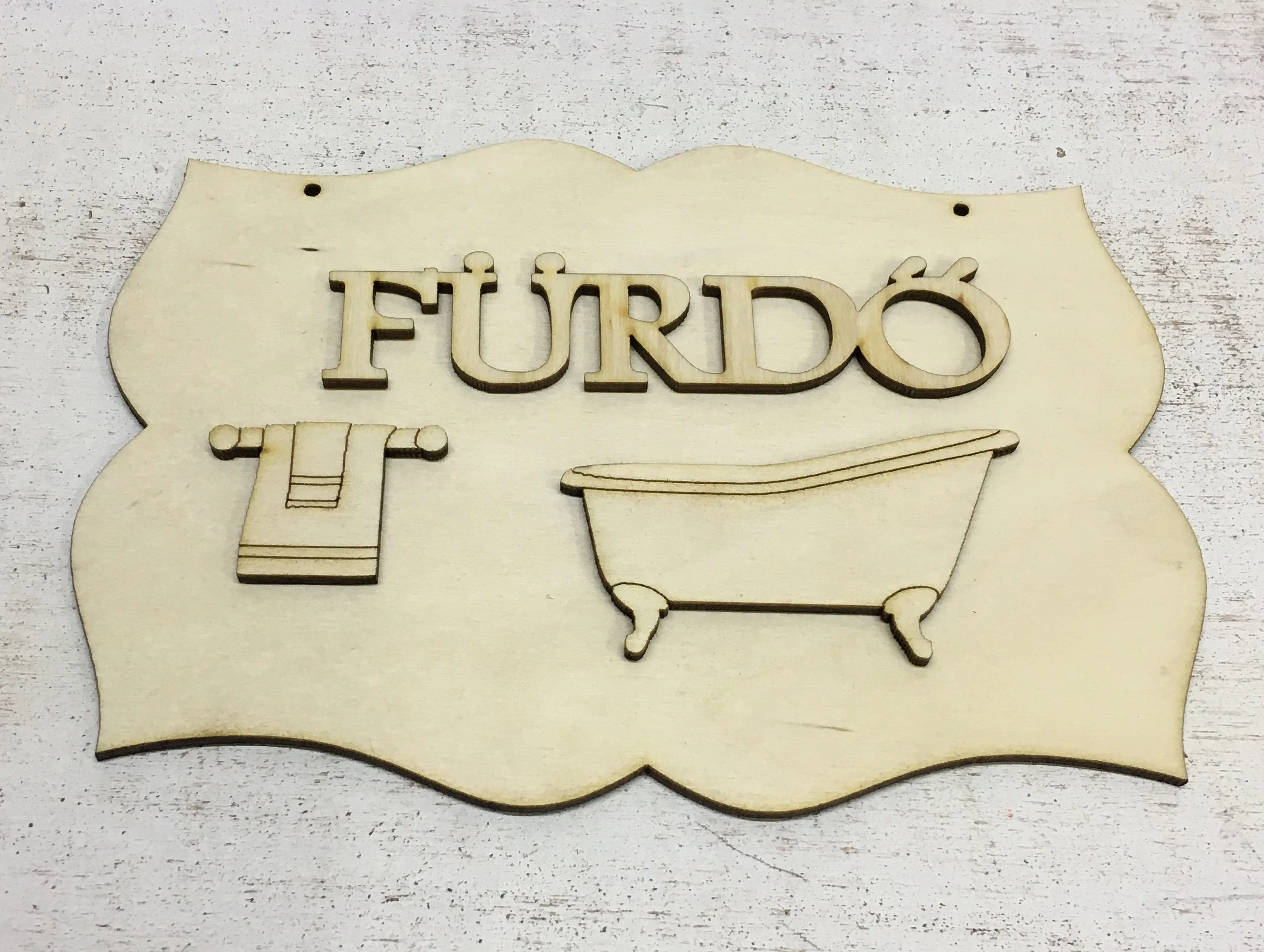 Natúr fa - Fürdő tábla