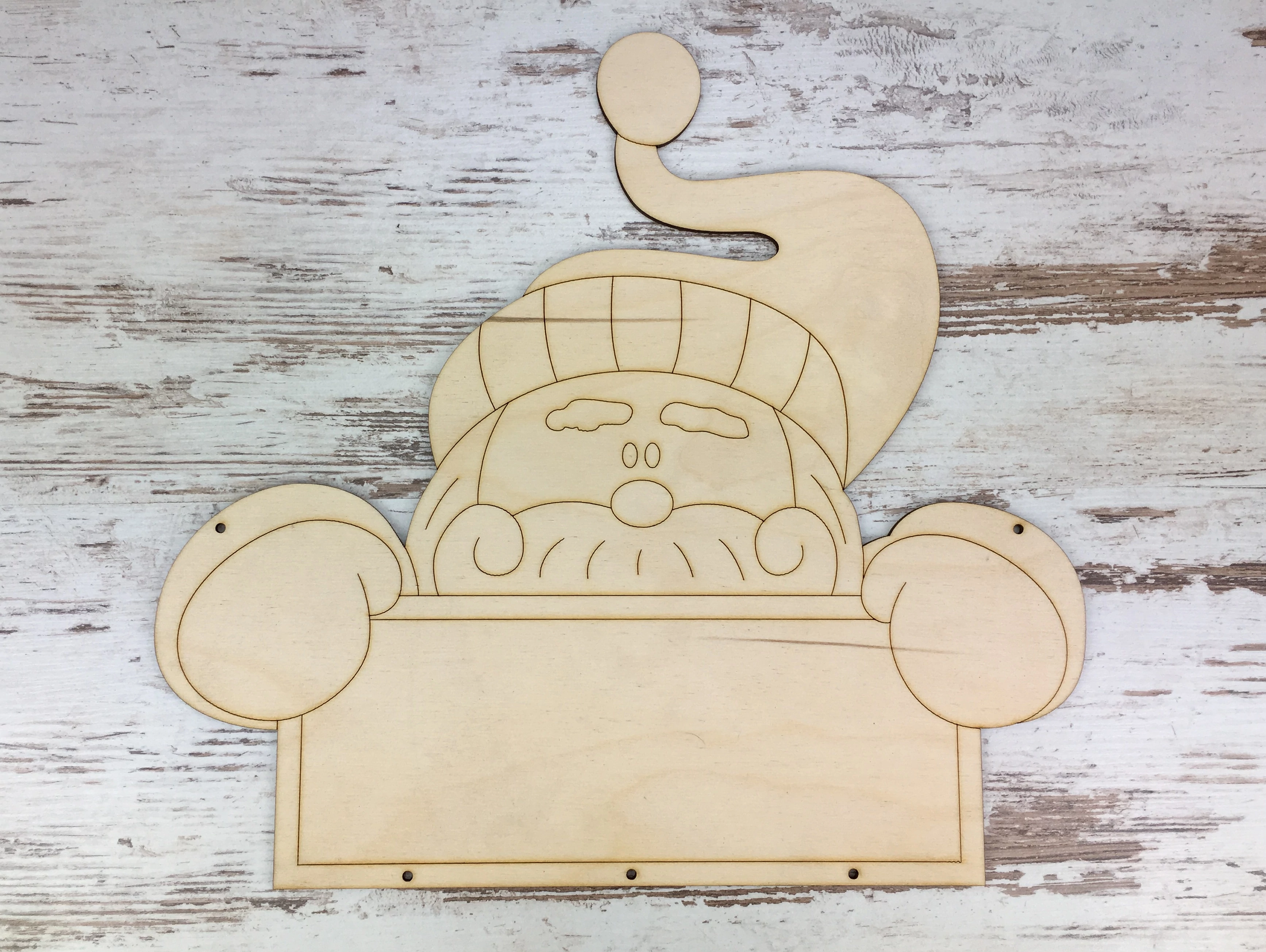 Natúr fa - Mikulás ajtódísz 30cm