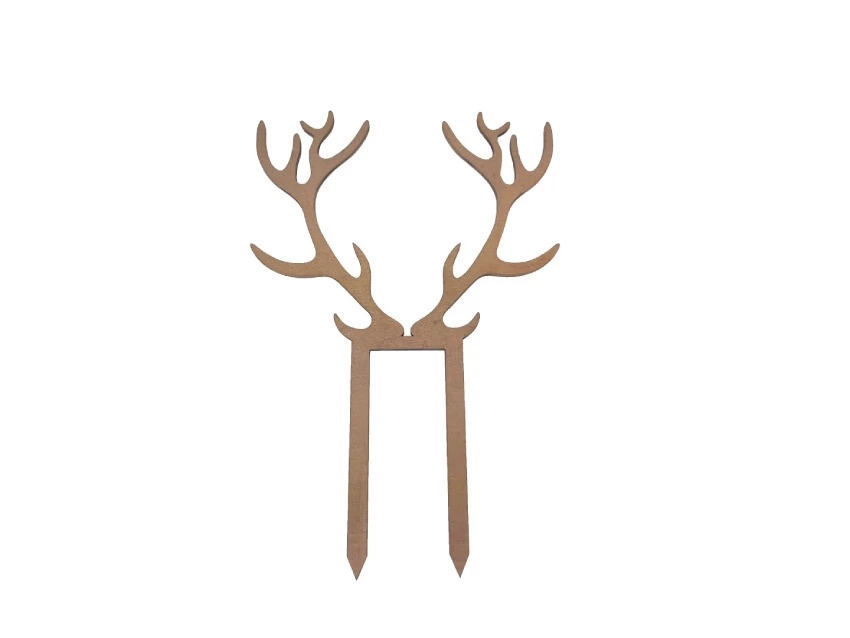 Natúr fa - Beszúrós agancs 18cm bronz